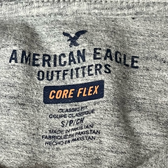 American Eagle Outfitters Mens Shirt S Grey Core Flex Classic Fit Polo Preppy - Picture 7 of 9